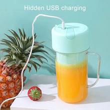 Load image into Gallery viewer, 420ml 6 Blades Straw Juice Cup USB Charging Portable Fruit Juicer Smoothie Maker