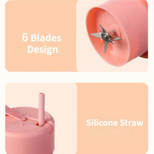 Load image into Gallery viewer, 420ml 6 Blades Straw Juice Cup USB Charging Portable Fruit Juicer Smoothie Maker