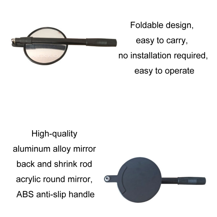 20cm Retractable Acrylic Handheld Explosion-proof Vehicle Inspection Mirror, PM220