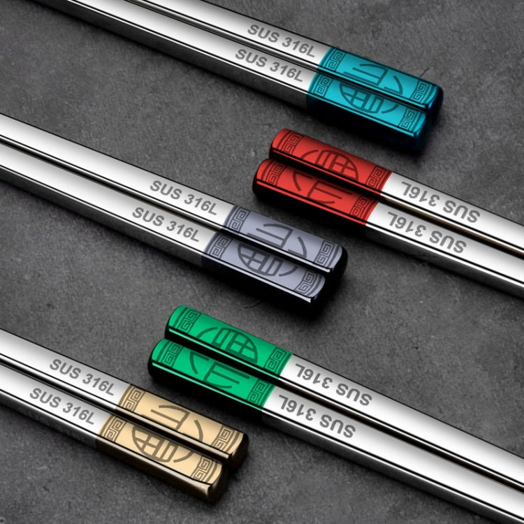 Food Grade 316 Stainless Steel Chopsticks Hotel Household Non-Slip Anti-Scald Chopsticks