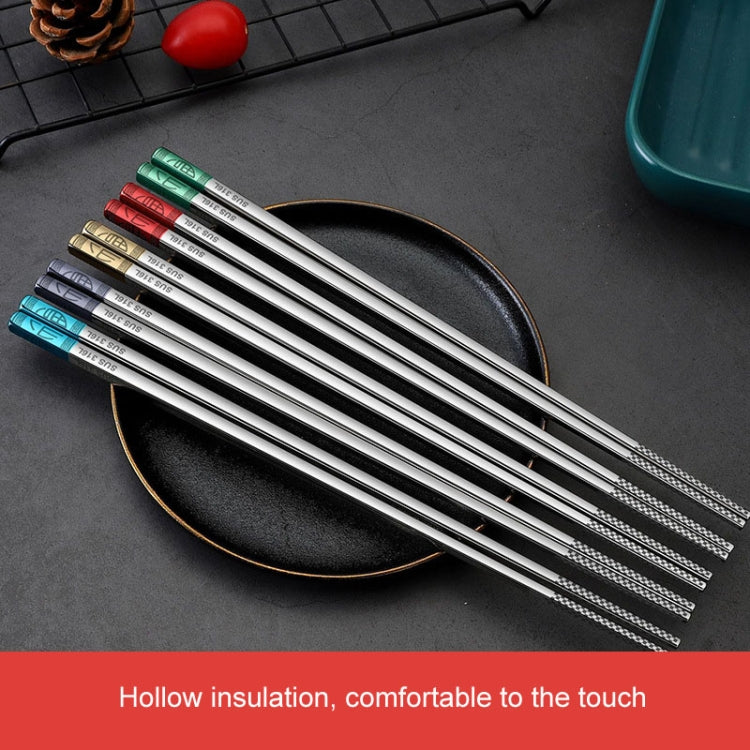 Food Grade 316 Stainless Steel Chopsticks Hotel Household Non-Slip Anti-Scald Chopsticks