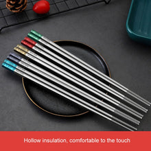 Load image into Gallery viewer, Food Grade 316 Stainless Steel Chopsticks Hotel Household Non-Slip Anti-Scald Chopsticks