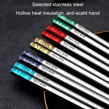 Load image into Gallery viewer, Food Grade 316 Stainless Steel Chopsticks Hotel Household Non-Slip Anti-Scald Chopsticks