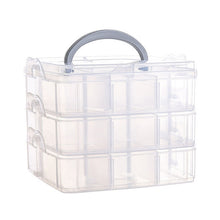 Load image into Gallery viewer, 3 Layer Detachable Jewelry Storage Box Plastic Handheld Cosmetic Storage Box