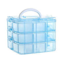 Load image into Gallery viewer, 3 Layer Detachable Jewelry Storage Box Plastic Handheld Cosmetic Storage Box