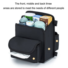 Load image into Gallery viewer, Car Seat Storage Mesh Pocket Hanging Storage Bag Tissue Box, H9160 Black