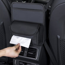 Load image into Gallery viewer, Car Seat Storage Mesh Pocket Hanging Storage Bag Tissue Box, H9160 Black