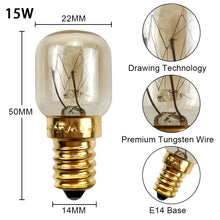 Load image into Gallery viewer, E14 Salt Crystal Lamps High Temperature Resistant Oven Light Bulb, 15W Brass Lamp Head, 25W Brass Lamp Head, 15W Copper Nickel Plating Lamp Head, 25W Copper Nickel Plating Lamp Head
