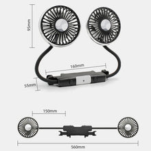 Load image into Gallery viewer, Car Double-head Hose Seat Fan with Light, F310