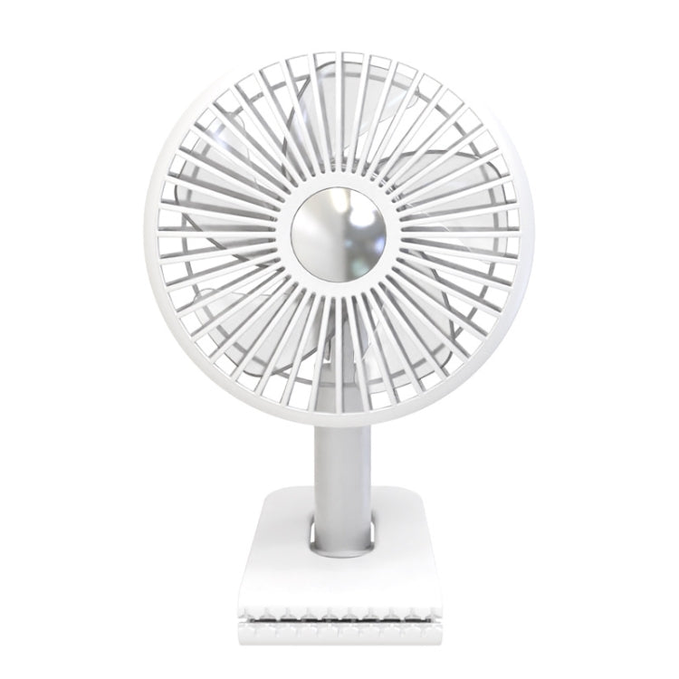 Car Clip-On Rechargeable Electric Oscillating Head Fan With Light