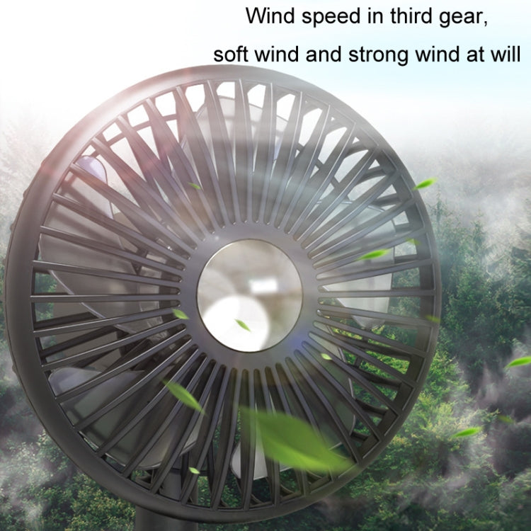 Car Clip-On Rechargeable Electric Oscillating Head Fan With Light