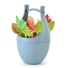 Load image into Gallery viewer, Mini Wheat Fiber Material Tableware Set Snack Dessert Forks, 16pcs Fruit Forks + 1pc Barrel