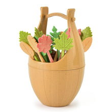 Load image into Gallery viewer, Mini Wheat Fiber Material Tableware Set Snack Dessert Forks, 16pcs Fruit Forks + 1pc Barrel