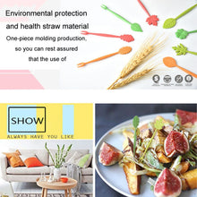 Load image into Gallery viewer, Mini Wheat Fiber Material Tableware Set Snack Dessert Forks, 16pcs Fruit Forks + 1pc Barrel
