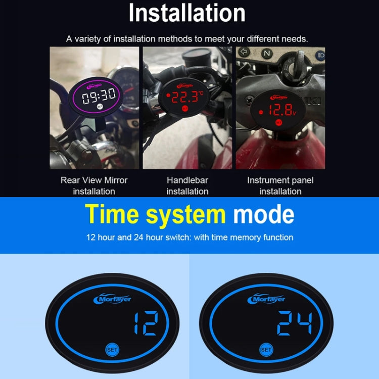 Morfayer Locomotive Multi-function Voltmeter, Red, Voltmeter Function, 2 in 1, 4 in 1, 4 in 1 With 7 Color Aperture