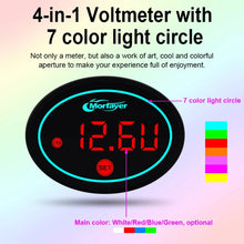 Load image into Gallery viewer, Morfayer Locomotive Multi-function Voltmeter, Red, Voltmeter Function, 2 in 1, 4 in 1, 4 in 1 With 7 Color Aperture