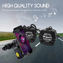 Load image into Gallery viewer, Motorcycle Mobile Phone Charging Stand With Bluetooth MP3 Speaker