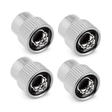 Load image into Gallery viewer, 4pcs /Set Skeleton Car Tire Universal Aluminum Valve Cap, Black, Silver