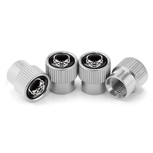 Load image into Gallery viewer, 4pcs /Set Skeleton Car Tire Universal Aluminum Valve Cap, Black, Silver
