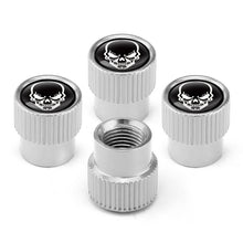 Load image into Gallery viewer, 4pcs /Set Skeleton Car Tire Universal Aluminum Valve Cap, Black, Silver