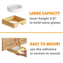 Load image into Gallery viewer, 9-inch Paper Plate Dispenser Under Cabinet Bamboo Plates Holder Kitchen Storage Rack, 24 x 26.5 x 6.5