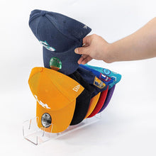 Load image into Gallery viewer, Acrylic Baseball Cap Holder Can Store 7 Baseball Caps, Transparent, Black