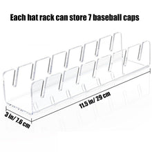 Load image into Gallery viewer, Acrylic Baseball Cap Holder Can Store 7 Baseball Caps, Transparent, Black