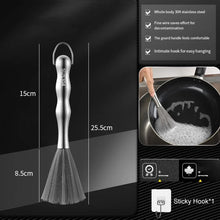 Load image into Gallery viewer, 304 Thickened Lengthened Steel Wire Pot Brush Stainless Steel Cleaning Brush For Kitchen, 25.5cm