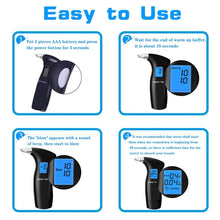 Load image into Gallery viewer, LCD Detector Backlight Light Breath Alcohol Tester, AT69S With 4 Mouthpieces Box, AT69S With 12 Mouthpieces Box