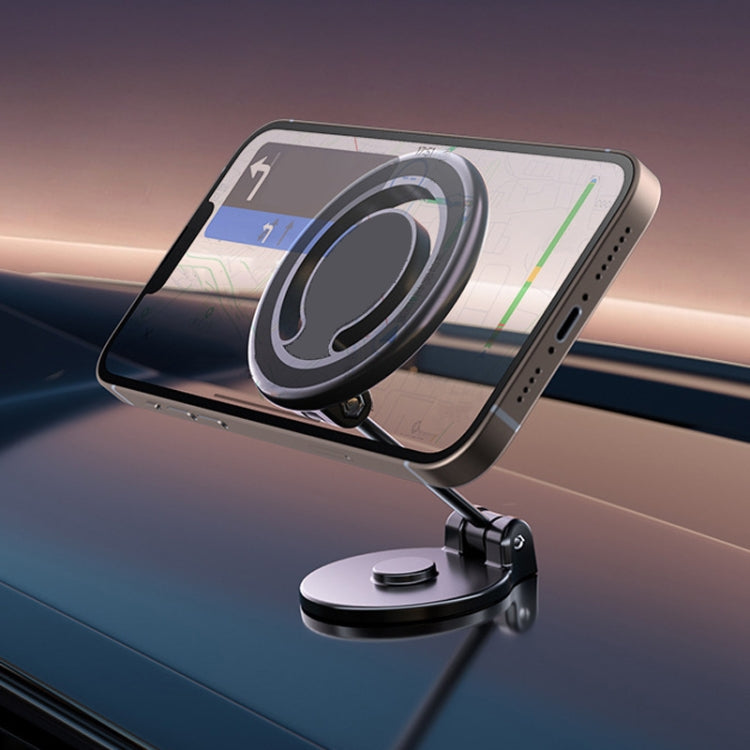 Magnetic Folding Car Phone Holder Rotatable Dashboard Stick-On Navigation Stand, D33