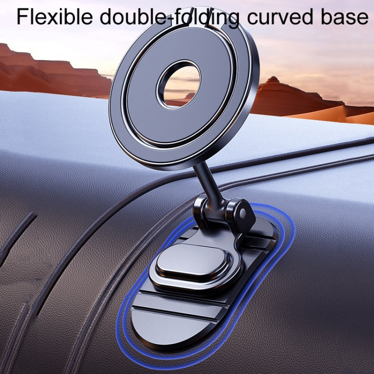 Magnetic Folding Car Phone Holder Rotatable Dashboard Stick-On Navigation Stand, D50-1