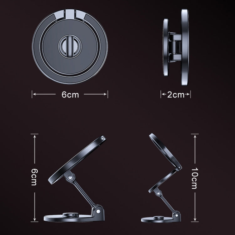 Magnetic Folding Car Phone Holder Rotatable Dashboard Stick-On Navigation Stand, D50