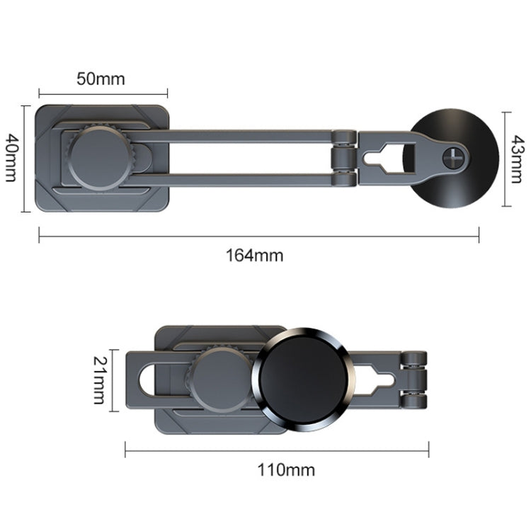 Foldable Suspension Car Phone Holder Magnetic Slide Type Metal Navigation Stand, D31