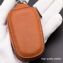 Load image into Gallery viewer, Leather Men Multifunctional Car Key Bag Large Capacity Universal Waist Hanging Key Storage Bag