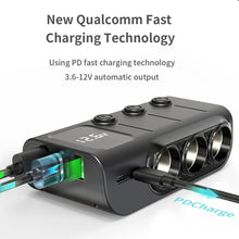 Load image into Gallery viewer, 120W Digital Display Cigarette Lighter Car Fast Charging Charger
