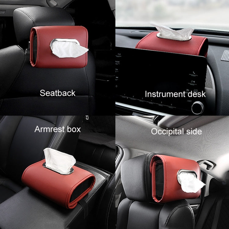Auto Armrest Tissue Box Car Seat Back Hanging Napkin Pack Cover
