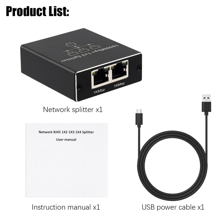 Gigabit Network Splitter Network Sharer RJ45 Network Cable Splitter, 1 To 3, 1 To 4