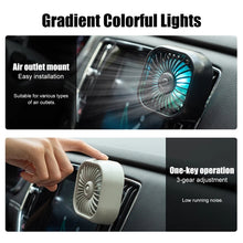 Load image into Gallery viewer, F11 Car USB Colorful Gradient Light Cooling Fan Automotive Interior, Black, Khaki