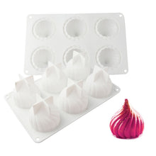 Load image into Gallery viewer, Swirl Mousse Cake Mold Chocolate Baking French Dessert Onion Shape Silicone Mold, GT-105 Single, GT-106 6 Cavity, GT-9 15 Cavity