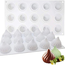 Load image into Gallery viewer, Swirl Mousse Cake Mold Chocolate Baking French Dessert Onion Shape Silicone Mold, GT-105 Single, GT-106 6 Cavity, GT-9 15 Cavity