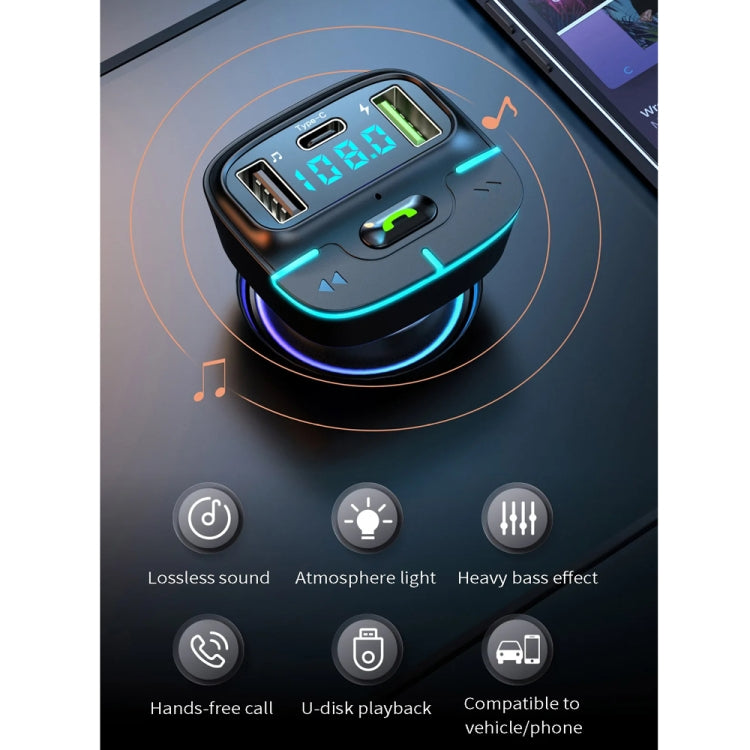 Car Bluetooth MP3 Player Ambient Light Charger, GZ03