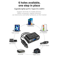 Load image into Gallery viewer, One to Four Car Charger Multifunctional Adapter Expansion Port, C2