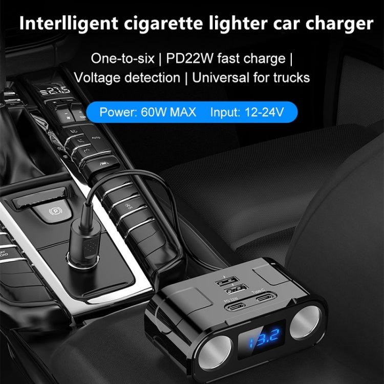 One to Four Car Charger Multifunctional Adapter Expansion Port, C2