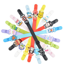 Load image into Gallery viewer, 15-30cm Adjustable Baby Handkerchief Clip Infant Drool Towel Clip Cartoon Neck Tissue Clip