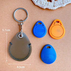 Access Control Elevator Card Holder Proximity Card Protector Keychain With Pull Ring, Water Drop White