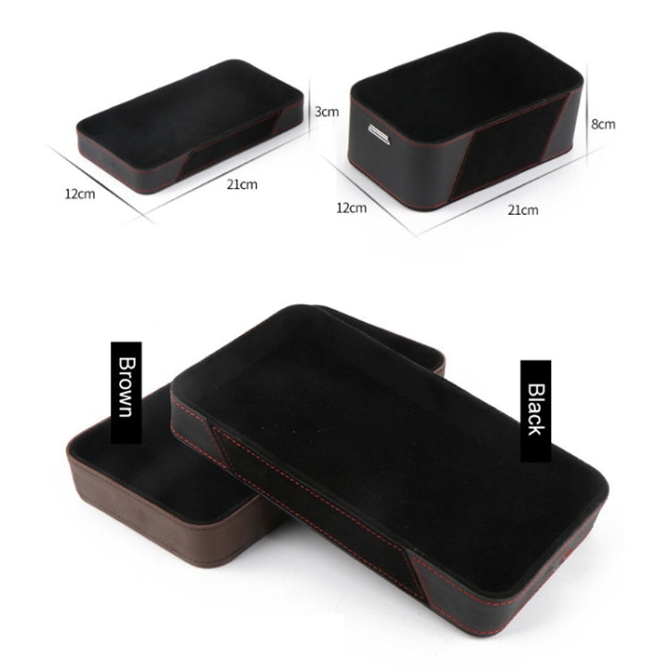 Car Multifunctional Dashboard Armrest Box Water Cup Storage Box, Large Black, Large Brown, Small Black, Small Brown