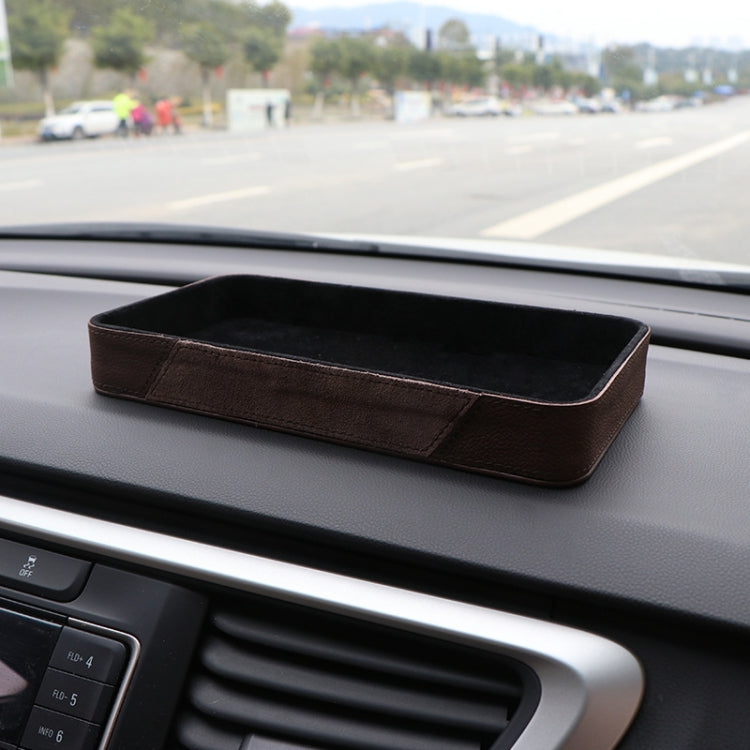 Car Multifunctional Dashboard Armrest Box Water Cup Storage Box, Large Black, Large Brown, Small Black, Small Brown