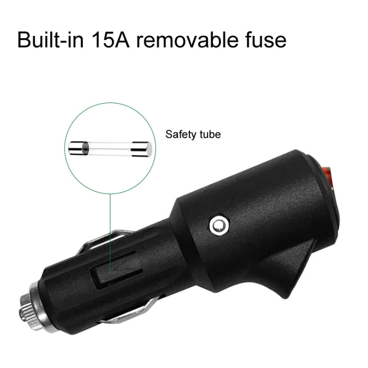 15A Car LED Indicator Light With Switch Cigarette Lighter Plug, LW-047-7