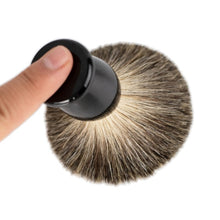Load image into Gallery viewer, 3pcs /Set Men Foam Manual Wooden Handle Beard Brush Set, Nylon Wool Black, Nylon Wool Silver, Badger Hair Silver, Badger Hair Black