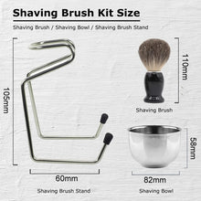 Load image into Gallery viewer, 3pcs /Set Men Foam Manual Wooden Handle Beard Brush Set, Nylon Wool Black, Nylon Wool Silver, Badger Hair Silver, Badger Hair Black